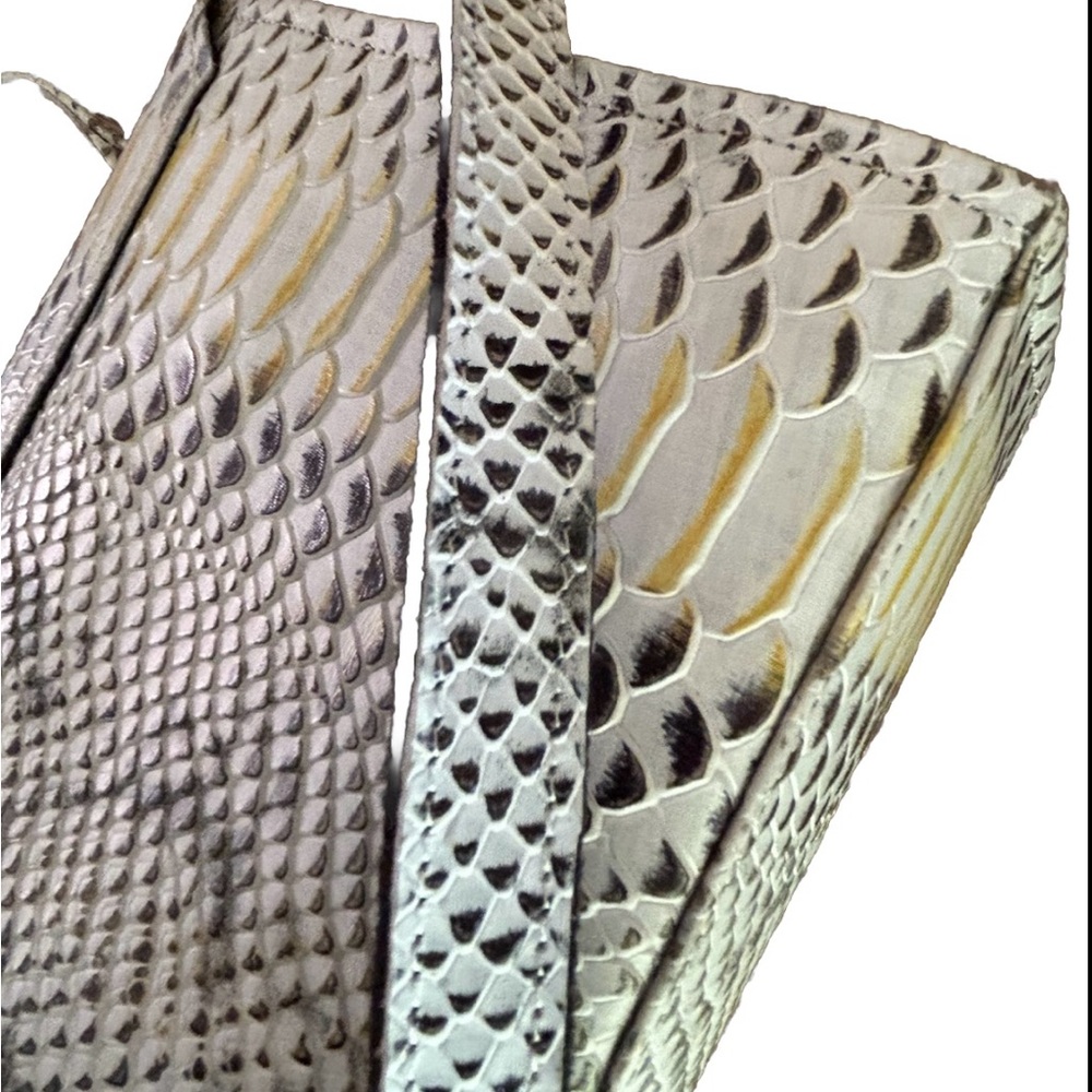Women leather hangbag snake embossed design unique style NEW - Picture 10 of 12